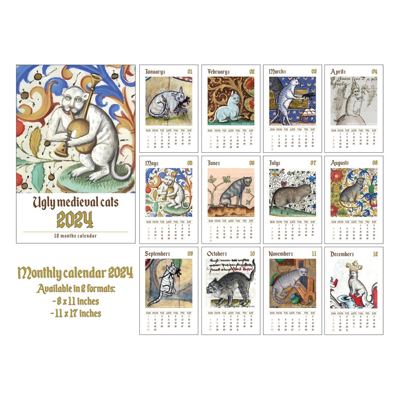 2025 / 2024 Weird Medieval Cats Calendar