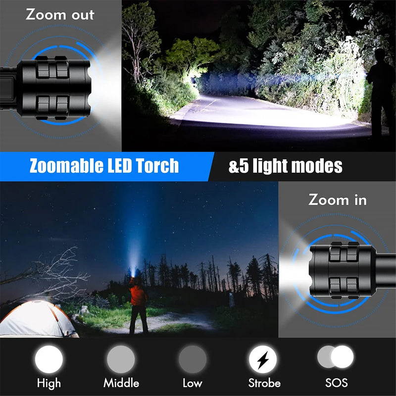 Rechargeable Tactical Laser Flashlight High Lumens