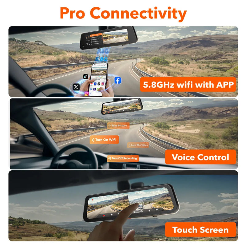 Streaming media rearview mirror